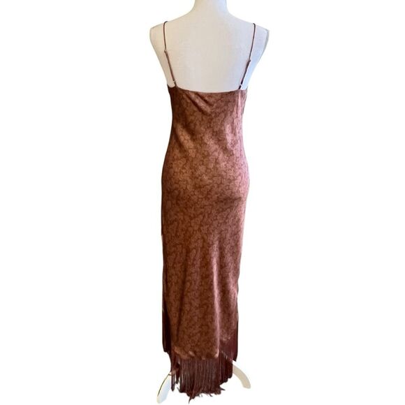 Cami NYC Womens Floral Silk Slip Dress Size M Fringe Gatsby Wedding Party Glam - Picture 5 of 11